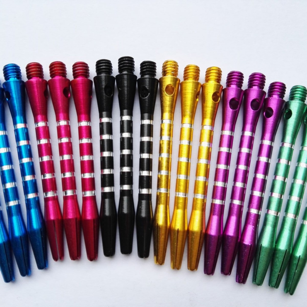 现货2BA彩色刻线铝合金飞镖杆5条平均画线金属杆铝杆标准螺纹53mm