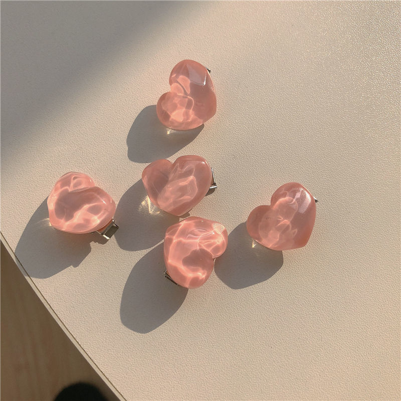 Korean Sweet Pink Barrettes Series! Girl Bow Peach Camellia Peach Heart Side Clip Hair Accessories Headdress