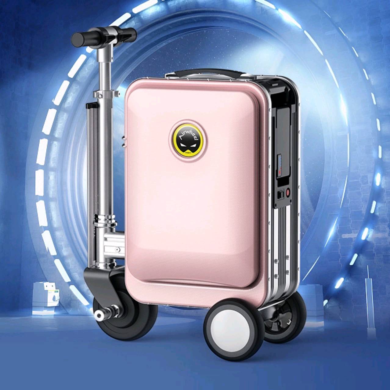 爱尔威电动行李箱se3s豪华版可伸缩骑行杆20寸骑行旅行登机箱智能