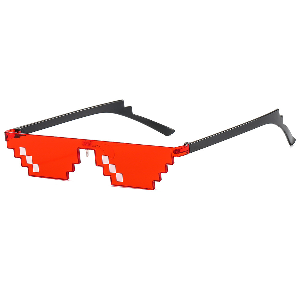 New Mosaic Glasses Two-Dimensional Sunglasses My World Personality Pixel Sunglasses Factory Direct Sales