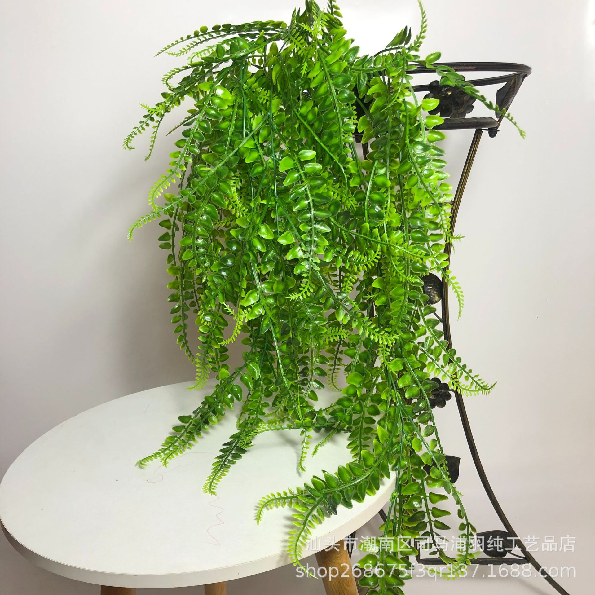 仿真绿植挂钩壁挂长叶波斯草藤条人造悬挂垂吊植物藤蔓装饰品配材