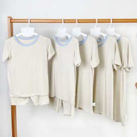 可定制竹纤维儿童短袖套装宝宝环保睡衣两件套跨境工厂厂家批发