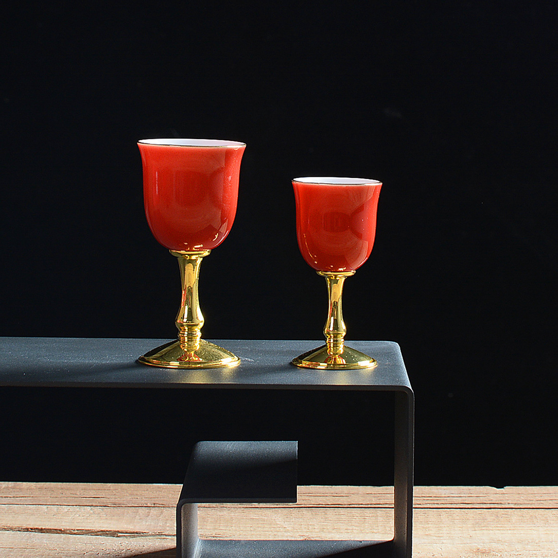 银霁高端酒具套装古典传统陶瓷酒壶白酒高脚杯礼品礼盒装logo定制