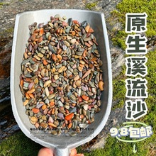 溪流石原生沙鱼缸造景装饰铺底彩色河砂石乌龟古法缸鳑鲏虾虎代货