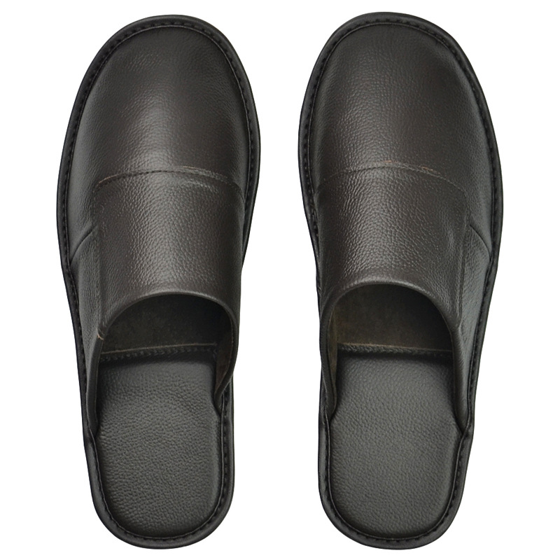 牛皮家居凉拖鞋批发 居家室内真皮拖鞋夏季 春秋季男士女防滑厂家