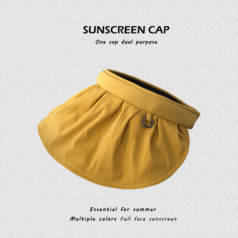 Scorched Lower Shell-like Bonnet Air Top Sun Protection Hat Women's Two-Color Candy Summer Face-Covering and Sun-Shading Vinyl Big Brim