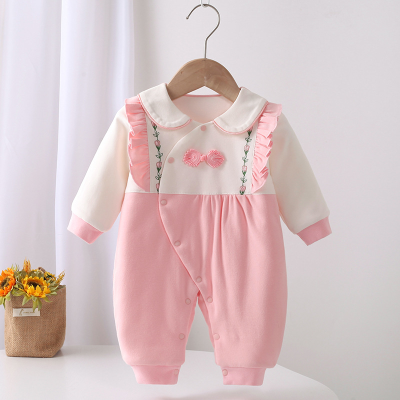 Spring Baby Jumpsuit Newborn Boneless Romper Baby 80G Thin Cotton Cartoon Butterfly Clothing Class a Warm Romper Baby Clothes
