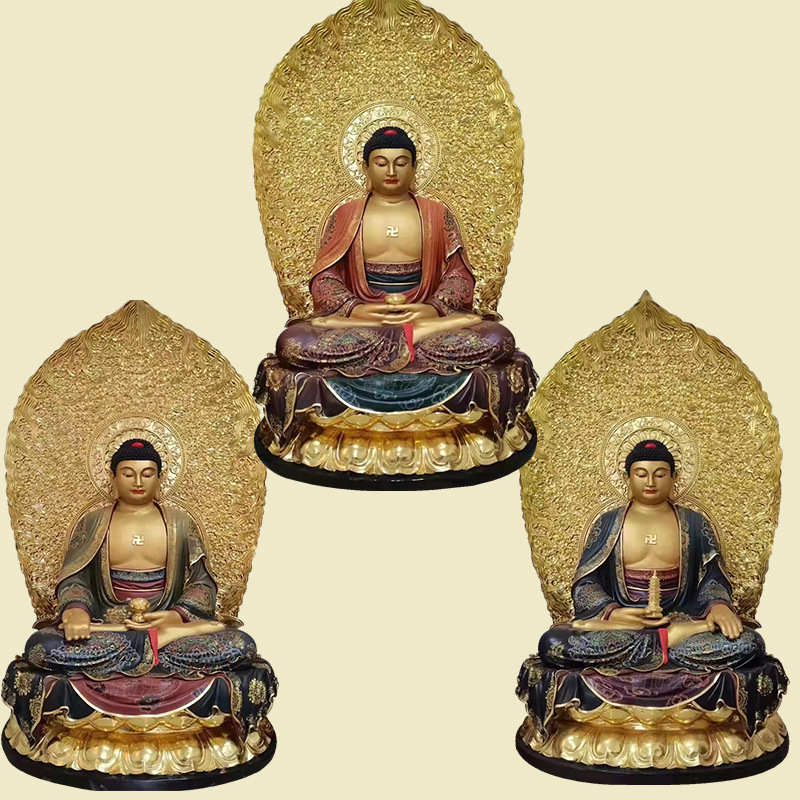 42米坐莲三宝佛定制供应寺庙院大小型佛像神像法器