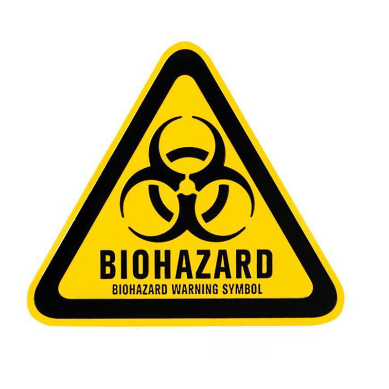 外贸跨境 彩色喷绘反光车贴 biohazard 生化危机 三角警示车贴