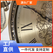 EAO4双面挂钟客厅艺术装饰轻奢时钟静音欧式餐厅侧壁挂墙钟表复古