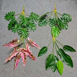 高品质手感仿真芭蕉叶 7片叶美人蕉龟背植物造景 仿真绿植春芋叶