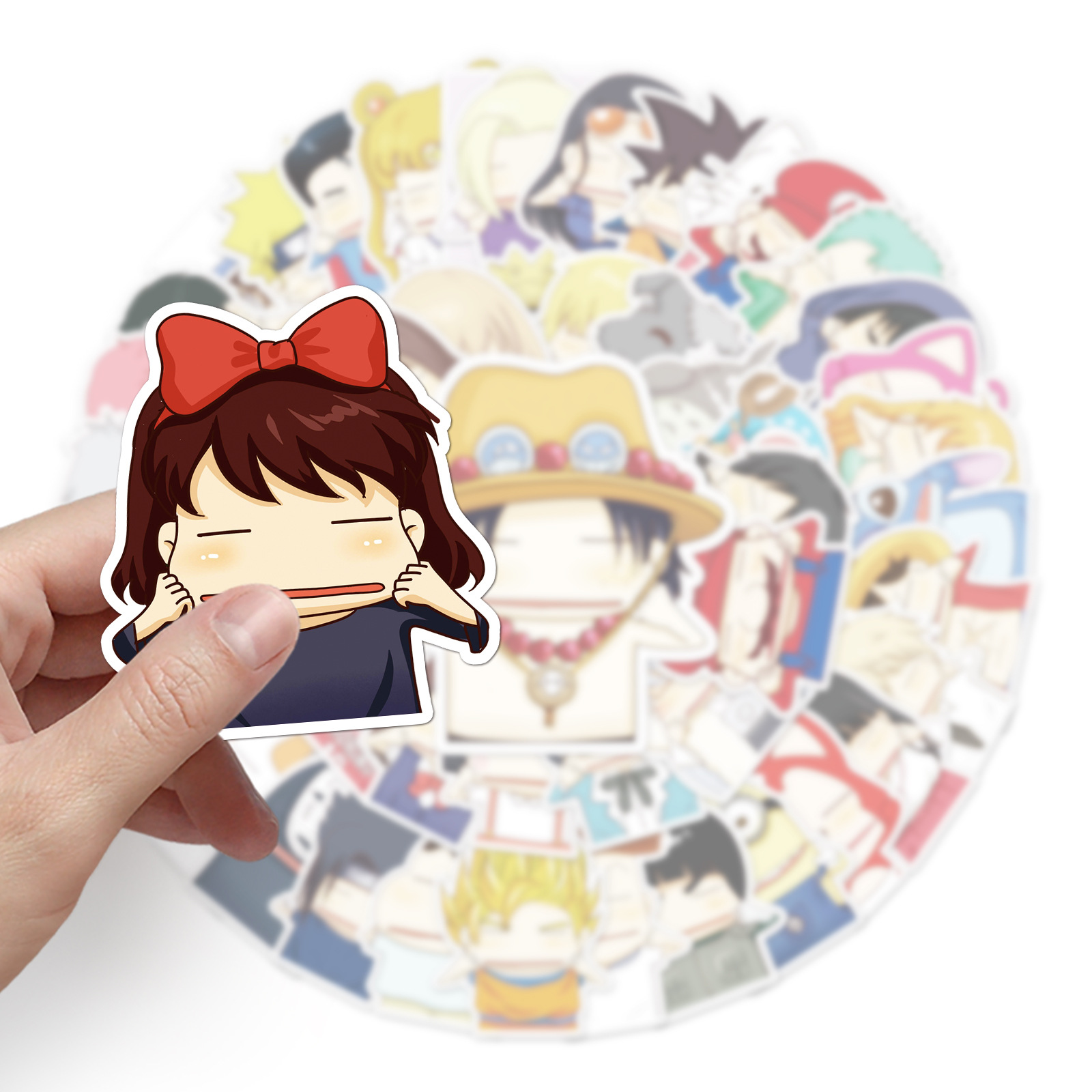 50张卡通捧脸动作涂鸦贴纸防水旅行箱行李箱笔记本电脑装饰贴纸