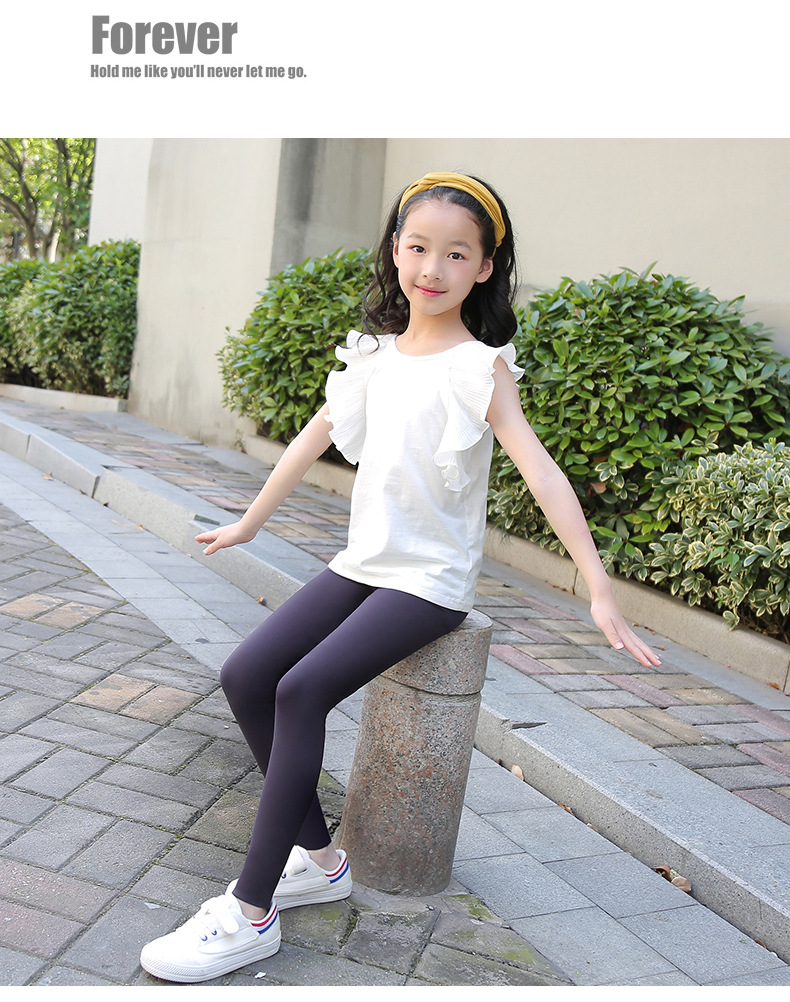 女童鲨鱼皮裤打底裤瑜伽裤春秋款薄款儿童鲨鱼裤弹力芭比液体裤