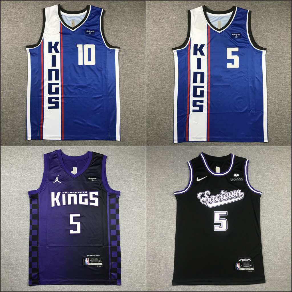 国王队kings刺绣篮球球衣背心外贸批发 5#fox 10#-