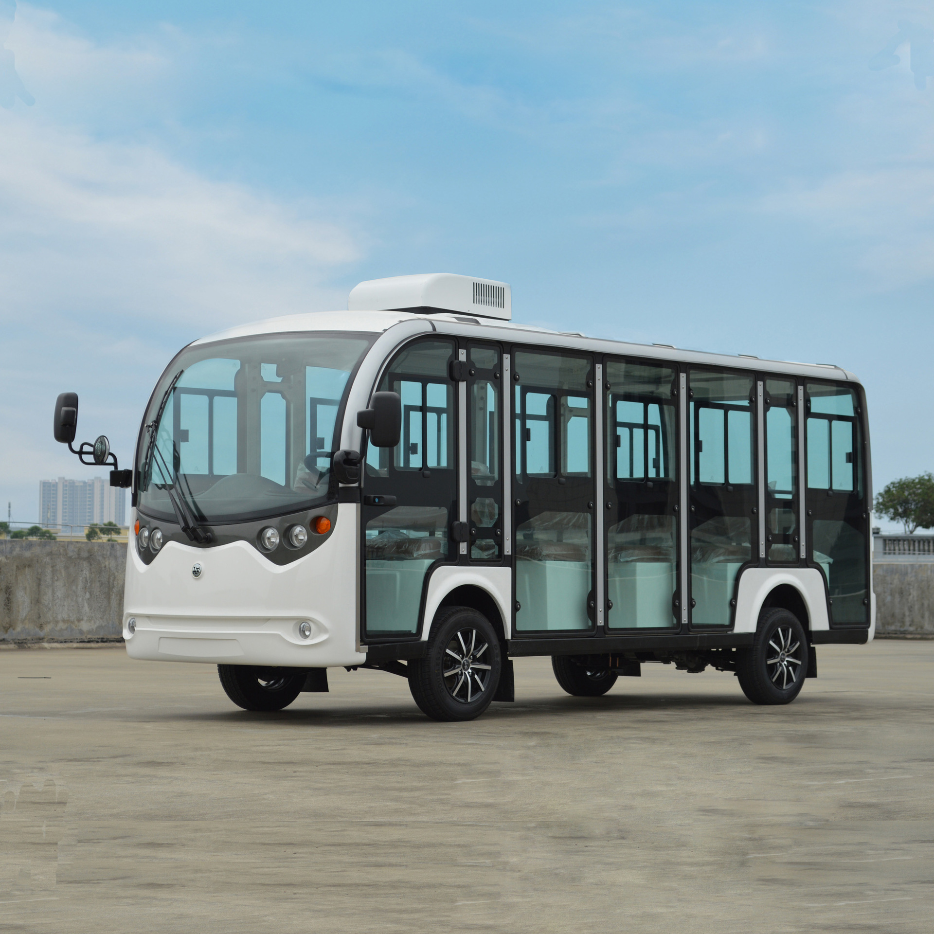 石狮14座带空调电动观光车 舒适接待精选观光电瓶车超长续航-阿里巴巴