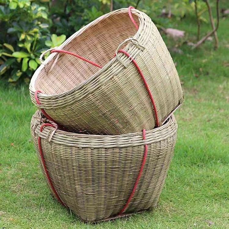 竹编大箩筐装茶叶筐粮食竹箩筐喜事箩筐蔬果收纳筐演出道具清仓筐