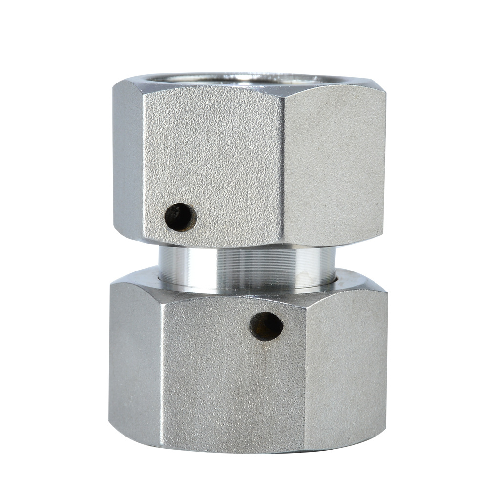 公制直通内螺纹卡套活接3c 3d锥密封过渡接头 两端活螺母卡套接头