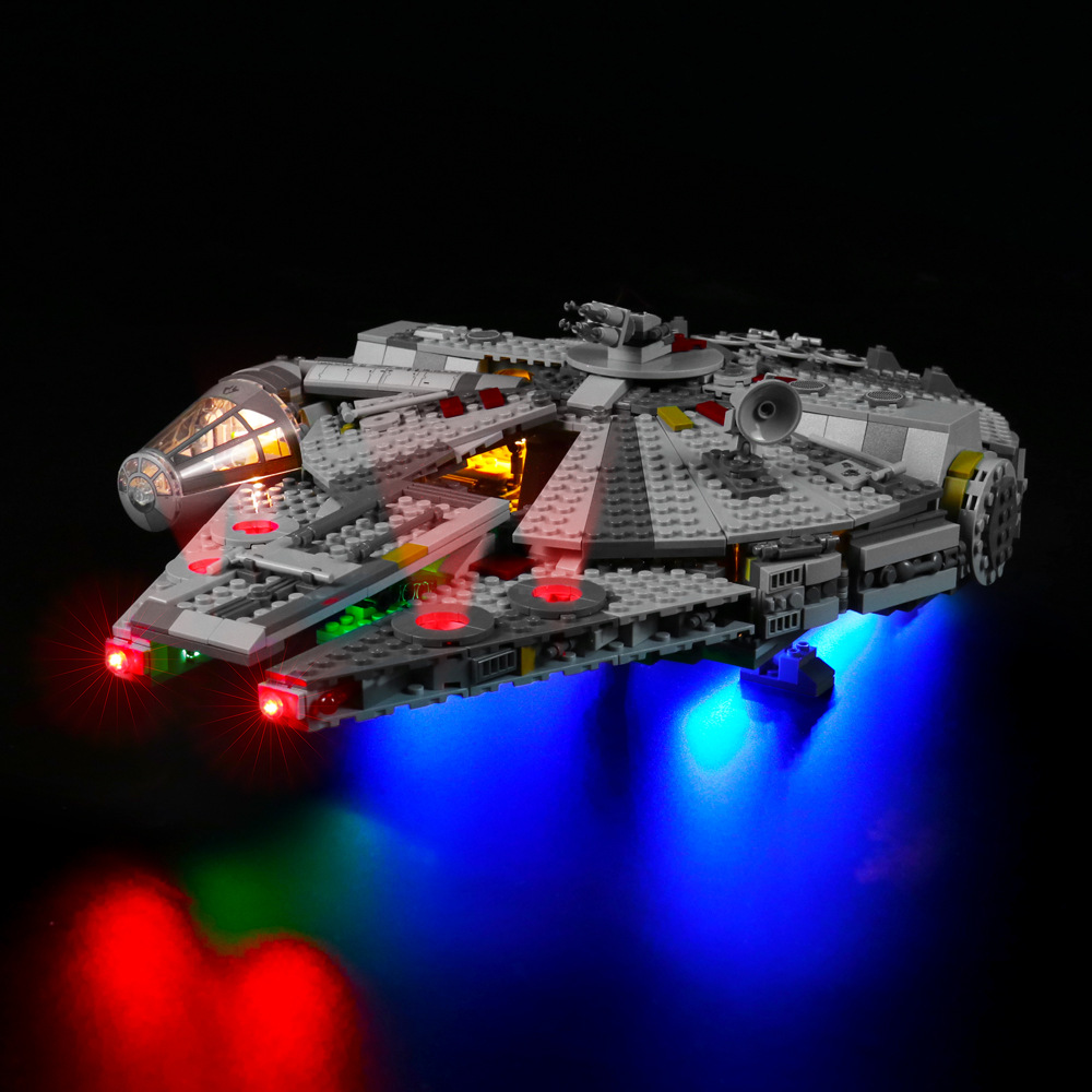 兼容乐高75257星球大战千年隼号飞船gc系列跨境专供一体式灯饰