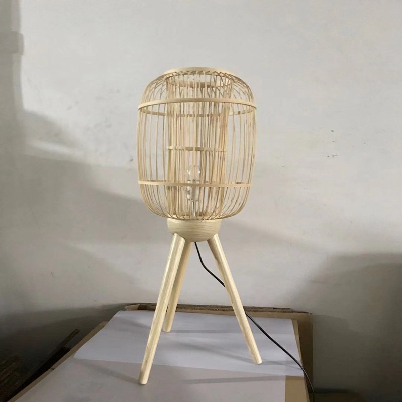 竹编吊灯日式民宿饭店中式灯笼火锅店双层竹签灯笼装饰落地灯台灯