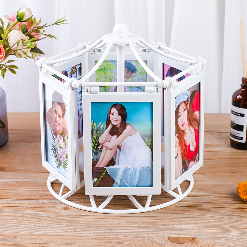 创意实用diy手工照片音乐旋转相册相框结婚纪念圣诞节礼物家纺家