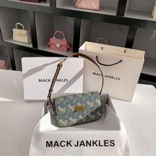 香港Mack Jankles软皮小众设计马车小方包高级感豆腐包印花腋下包