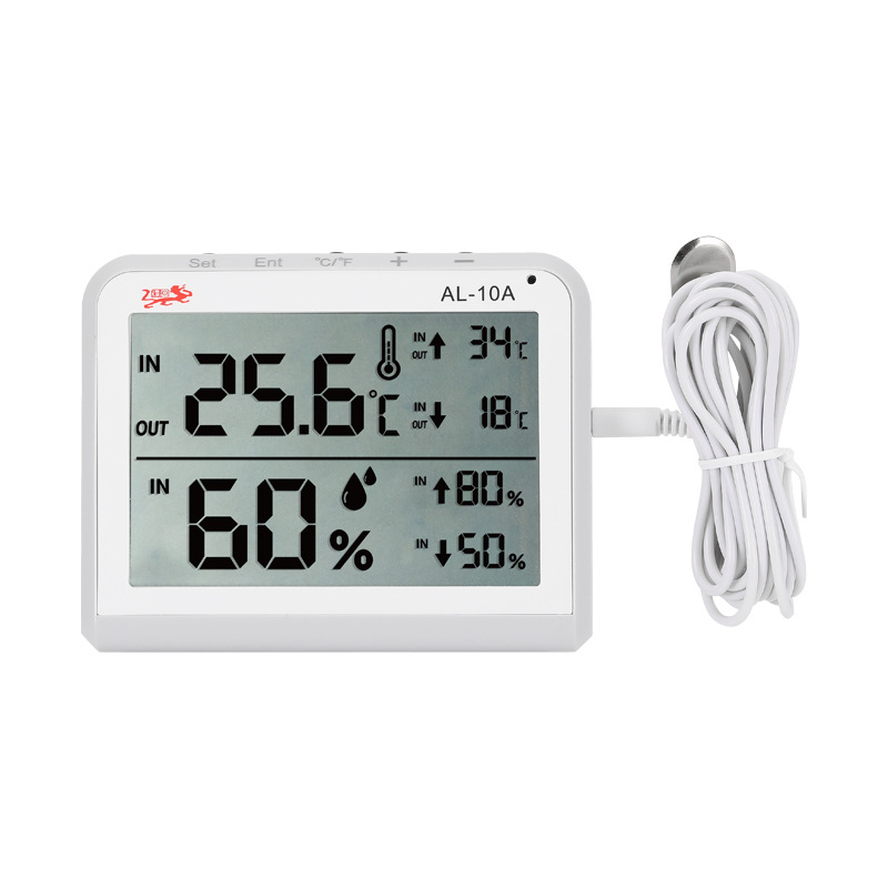 Factory Direct Sales High and Low Temperature Alarm Thermometer Large Screen Digital Display Hygrothermograph with Humidity Alarm Function