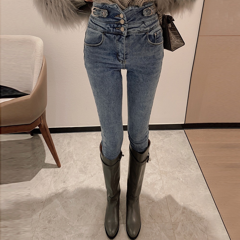 收腰牛仔裤女式