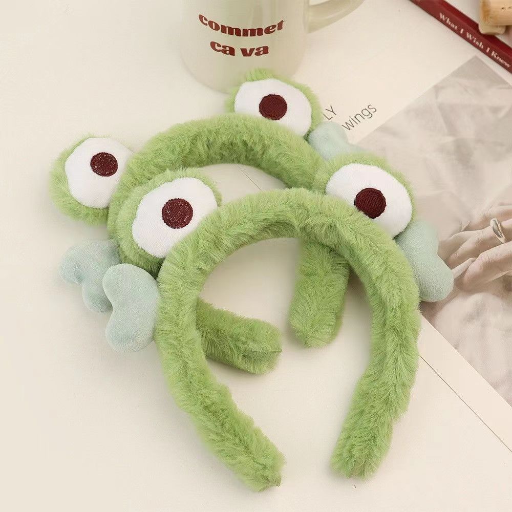 2022 New Internet Celebrity Autumn and Winter Funny Frog Headband Female Cute Big Eye Headband Personality Strawberry Hair Accessories Wholesale