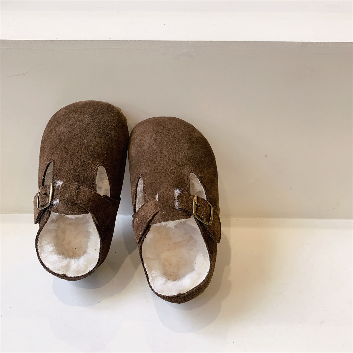 Korean Style Children's Shoes Genuine Leather Birkenstock Girls' Leather Shoes 2023 Spring and Autumn New Children's Peas Shoes Boys' Casual Shoes