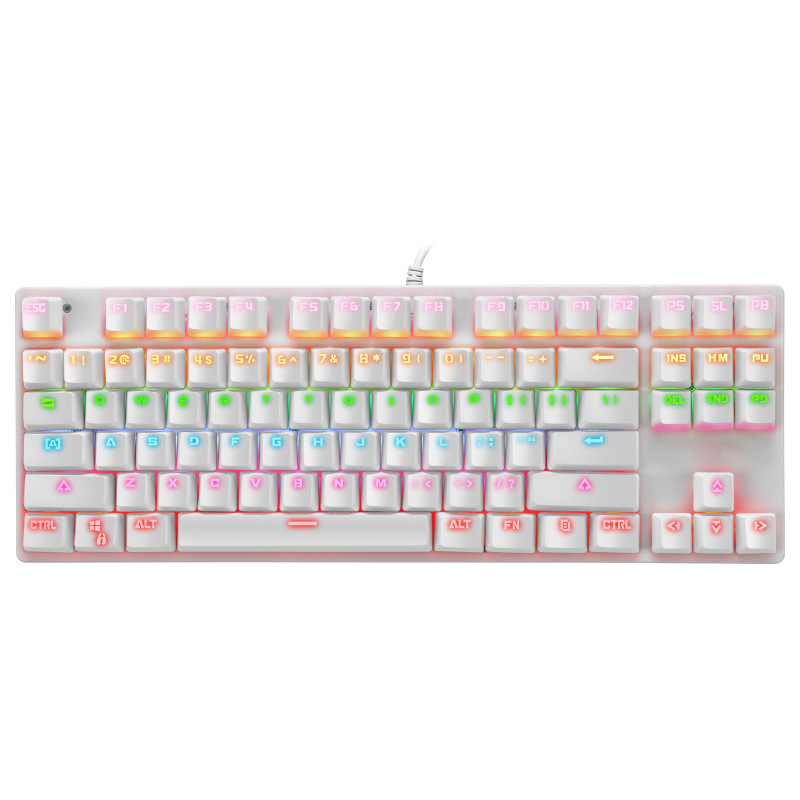 Yunguoguo K7 Office Computer Mechanical Wired Keyboard ABS Key Cap 87 Key Gaming Electronic Sports Illuminant Keyboard Wholesale