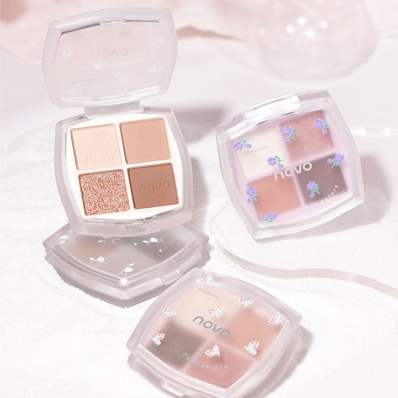 novo5769四色眼影盘大地色系不脱妆防水防汗素颜淡妆ins平价眼影