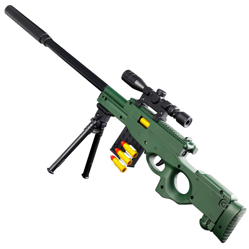 Shell Throwing AWM Sniper 98K Large Simulation PUBG Equipment Gold Keel Hand Grab Children Boys' Toys Soft Bullet Gun