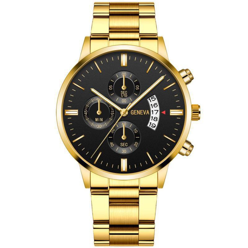 Factory Direct Sales Calendar Steel Watch Men's Large Dial Quartz Watch Cross-Border Men's Watch Foreign Trade Men's Watch Wholesale