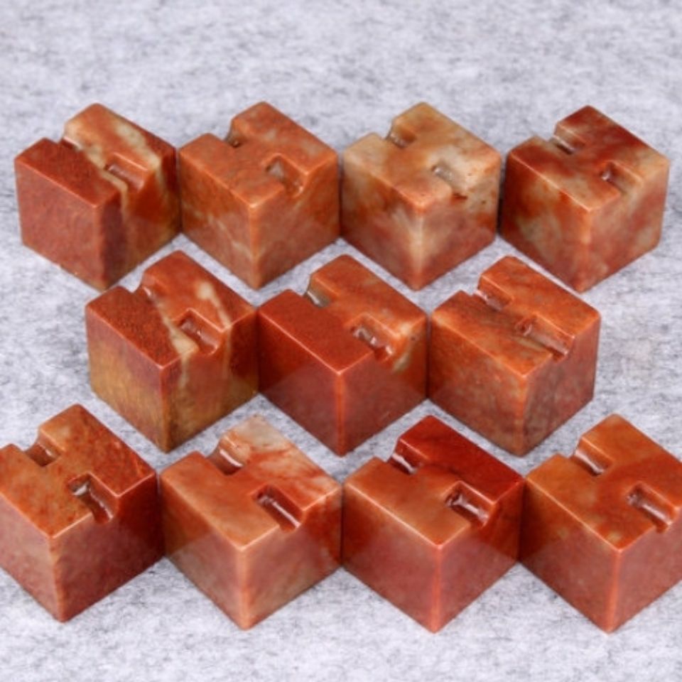 寿山石印章石料练习章料红石金石篆刻书画印石随形章封侯印章