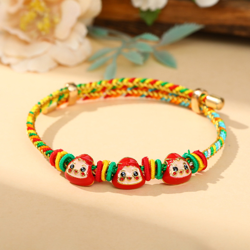 Dragon Boat Festival Colorful Rope Handmade Braided Rope Children's Small Zongzi Blessing Carrying Strap Five-Color Line Bracelet Wholesale