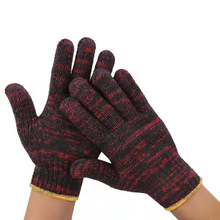 手套劳保防护红棉线棉纱厚款加工耐高温工作保暖机械劳动通用批发