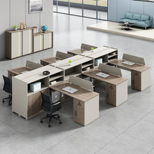 职员办公桌简约现代办公室家具4人6屏风工位卡座财务电脑桌椅组合