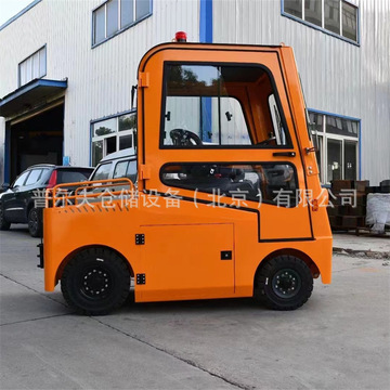 普尔夫座驾式电动牵引车6t牵引头物料周转前后牵四轮拖头车平板挂