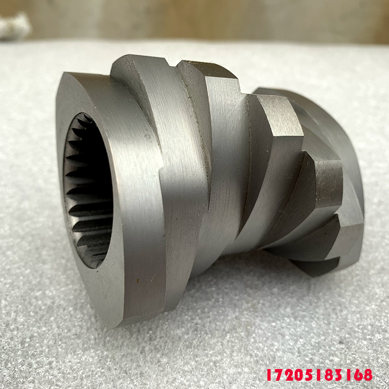 生产定制适用于南京广达双螺杆挤出机配件,倒角筒体螺纹螺块芯轴