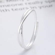 雅泰恒s925纯银网红风创意交叉设计戒指简约时尚百搭饰品指环女