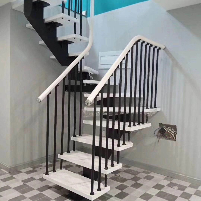 厂家定制斜梁楼梯室内家居钢木楼梯 别墅阁楼家用实用型楼梯