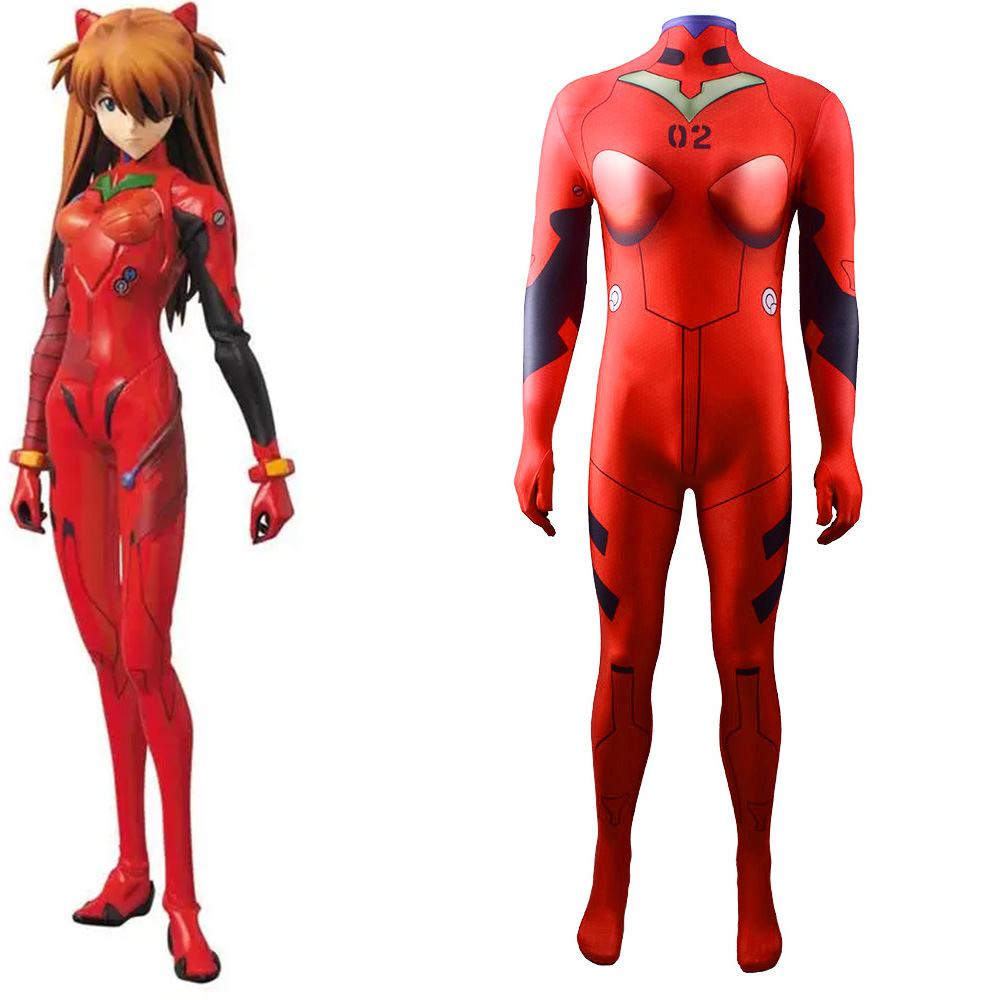 新世纪福音战士明日香eva asuka 02战衣cosplay紧身衣-阿里巴巴