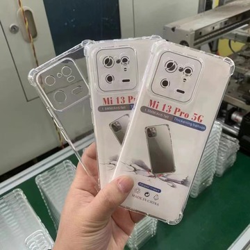 适用小米型号13pro 5g四角防摔1.5mm无合模线tpu软透明精孔手机壳