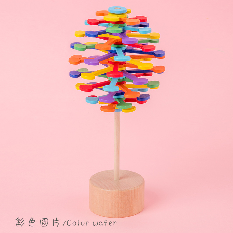 New Wooden Colorful Fisher Series Rotating Lollipop Baby and Child Early Education Enlightenment Cognitive Creative Toys