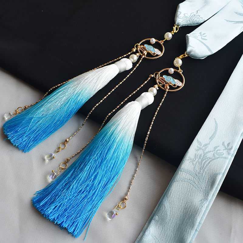 汉服宋制头饰发带古风发饰丝带头绳女仙气流苏飘带古装配饰束发