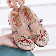 老北京布鞋女春夏季妈妈鞋网面薄款中老年软底一脚蹬休闲鞋