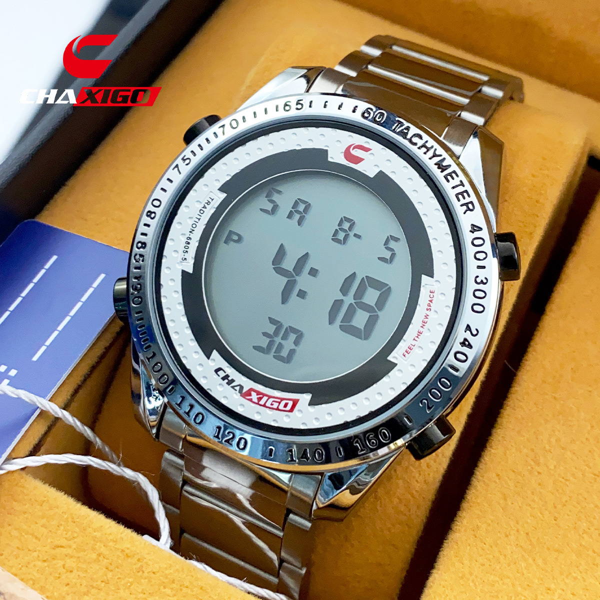 chaxigo 男士防水商务时尚潮流电子表多功能小众石英表全网代发