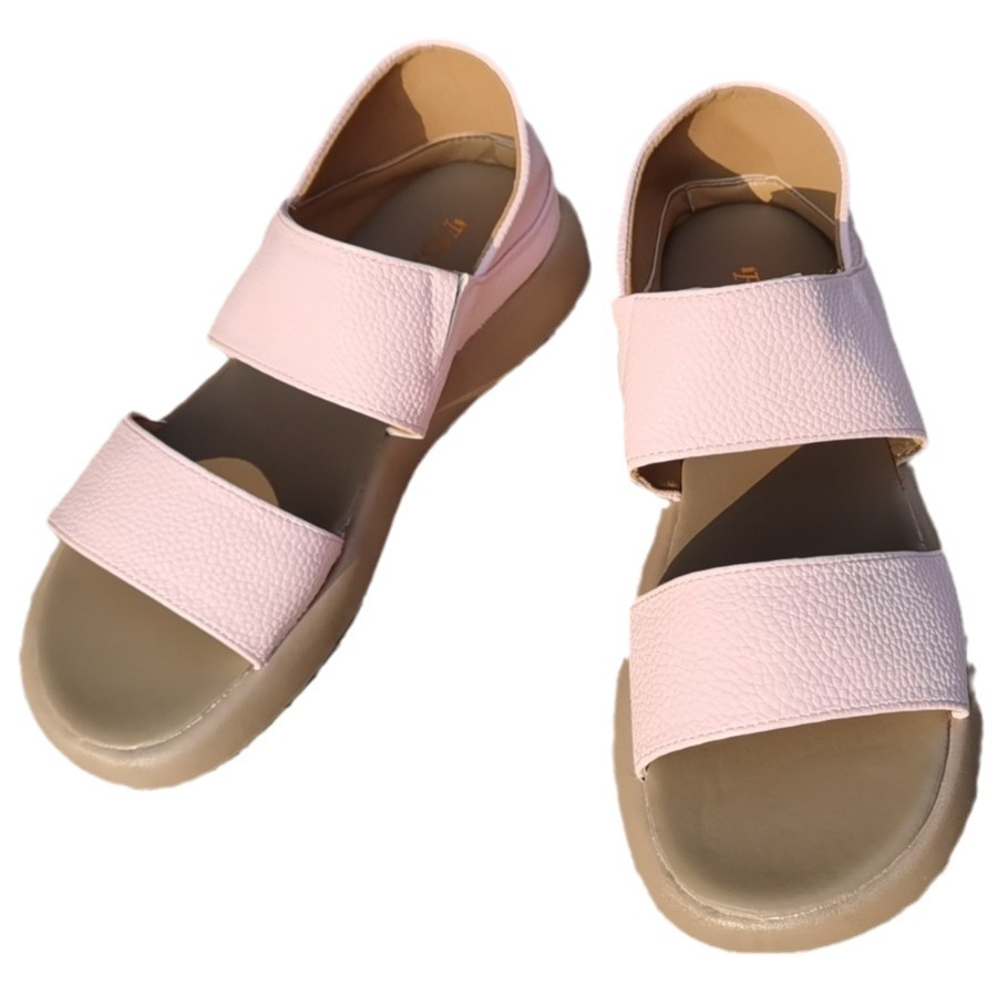 Cross-Border plus Size 2024 New Fairy Style Flat Soft Bottom Sandals Two-Way Wear Heel-Wrapped Rome Beach Sandals for Women