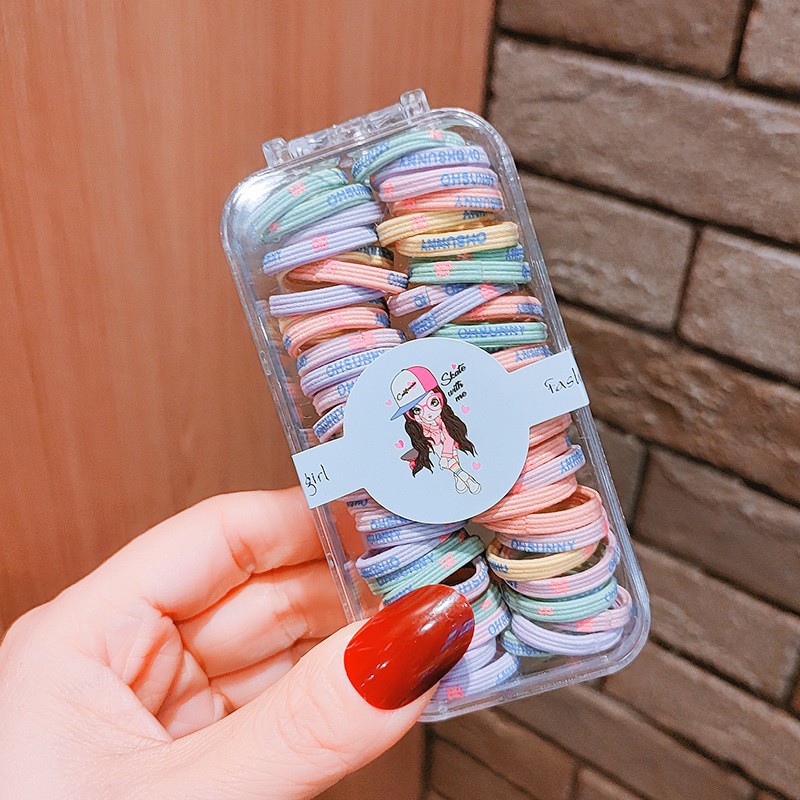 Baby Boxed Children's Hair Rope Girls' Hair Band Little Girl Rubber Band Baby Hair Tie Does Not Hurt Hair Thumb Hair Band