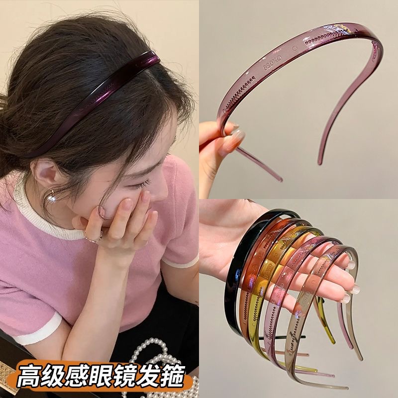 korean style high-grade simple hair pressing non-slip headband women‘s glasses thin face washing headband all-match headband wholesale